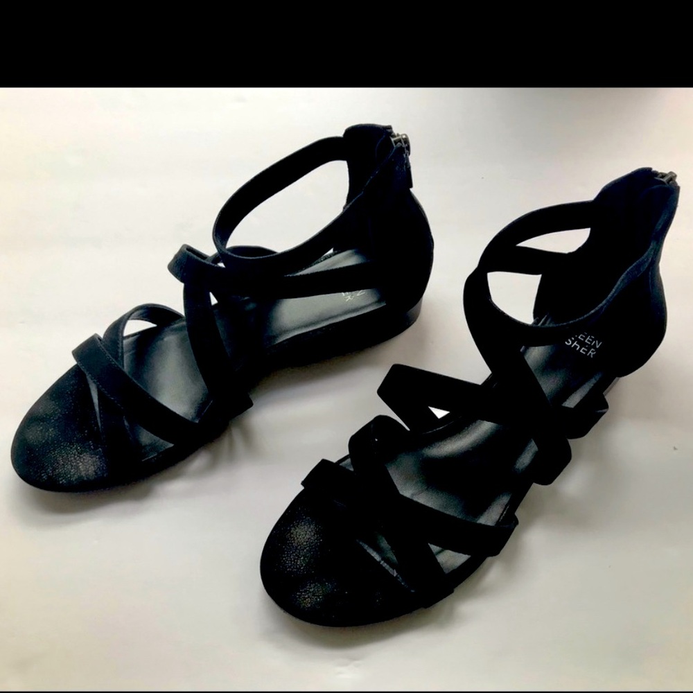 Eileen Fisher black suede sandals